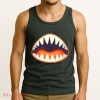 Funny Open Mouth Shark Attack Tank Top thumb 3