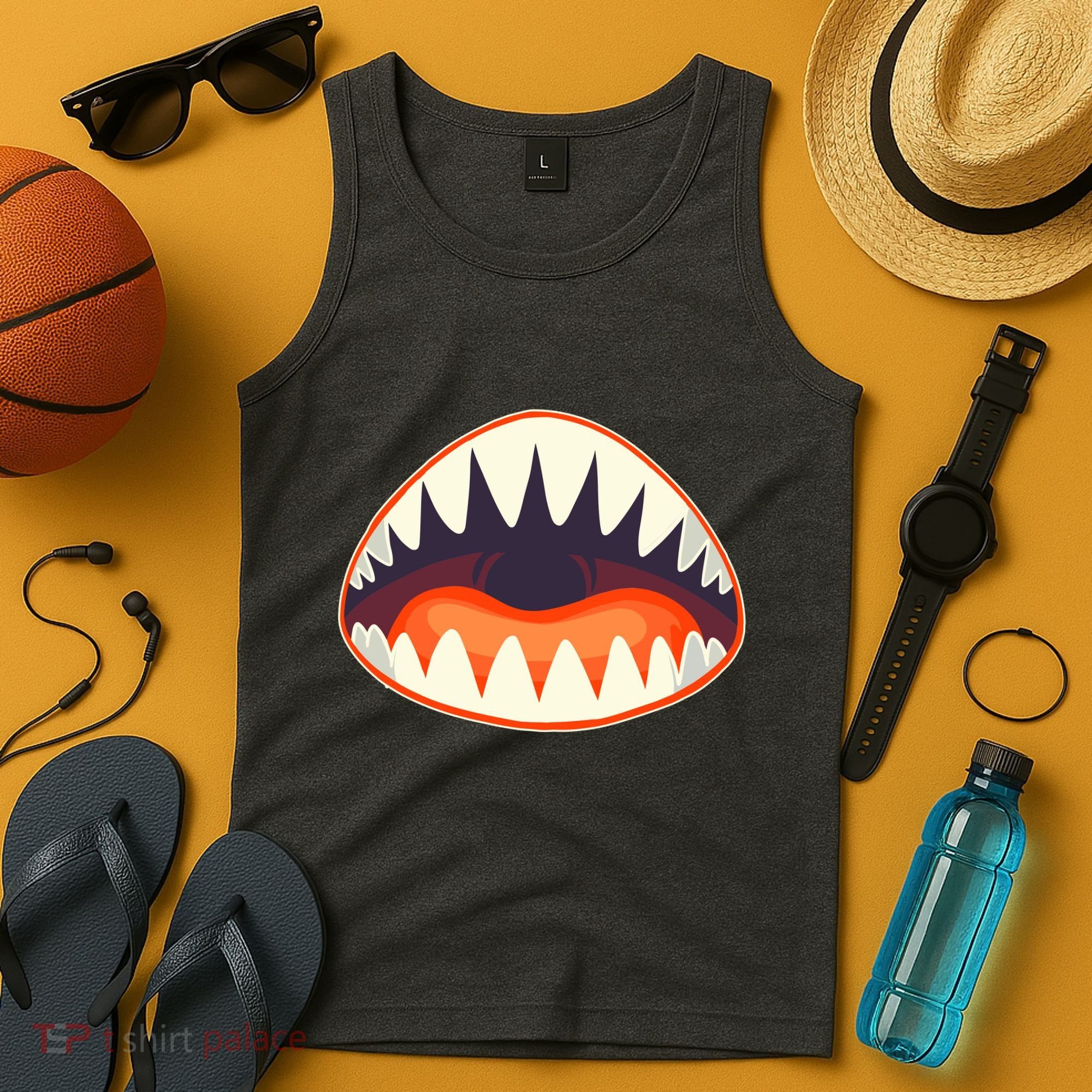 Funny Open Mouth Shark Attack Tank Top