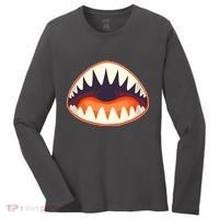 Funny Open Mouth Shark Attack Women's Long Sleeve Shirt thumb 0