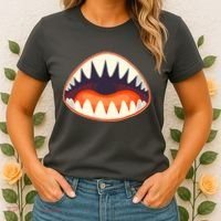 Funny Open Mouth Shark Attack Women's T-Shirt thumb 2