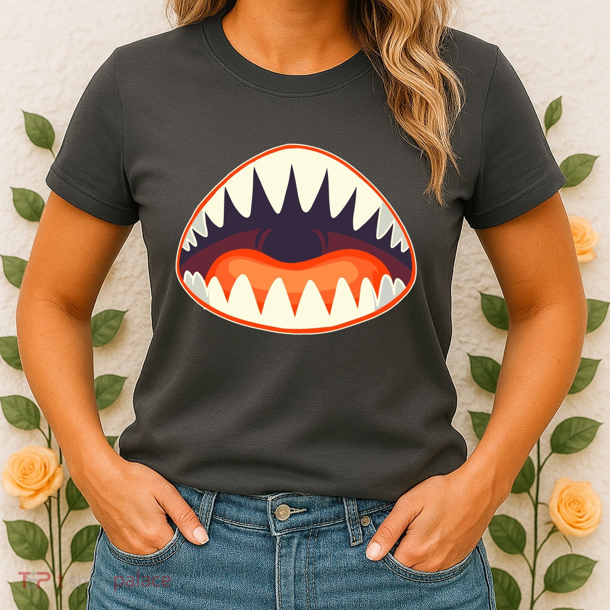 Funny Open Mouth Shark Attack Women's T-Shirt
