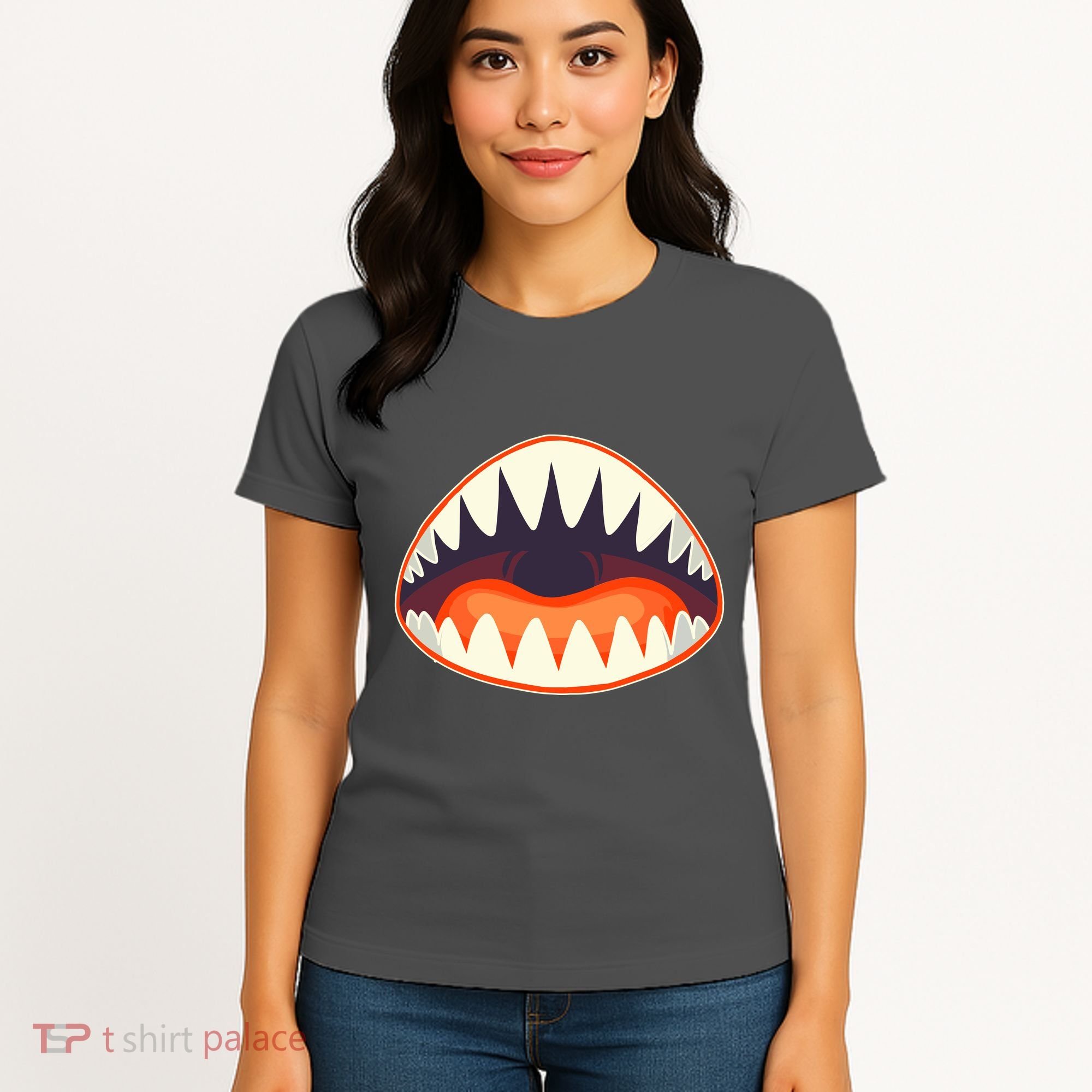 Funny Open Mouth Shark Attack Women's T-Shirt