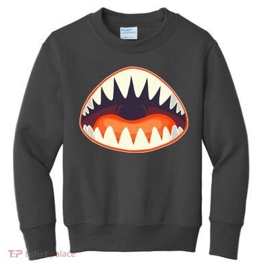 Funny Open Mouth Shark Attack Kids Sweatshirt