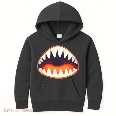 Funny Open Mouth Shark Attack Kids Hoodie
