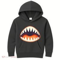 Funny Open Mouth Shark Attack Kids Hoodie thumb 0