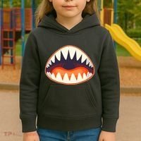 Funny Open Mouth Shark Attack Kids Hoodie thumb 3