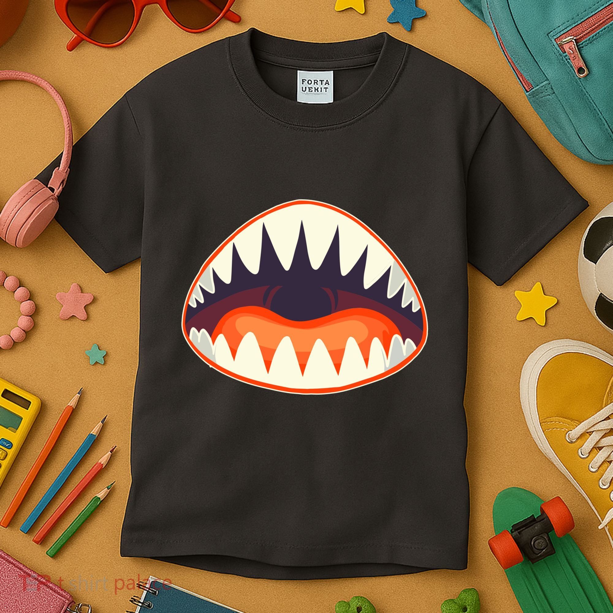Funny Open Mouth Shark Attack Kids T-Shirt