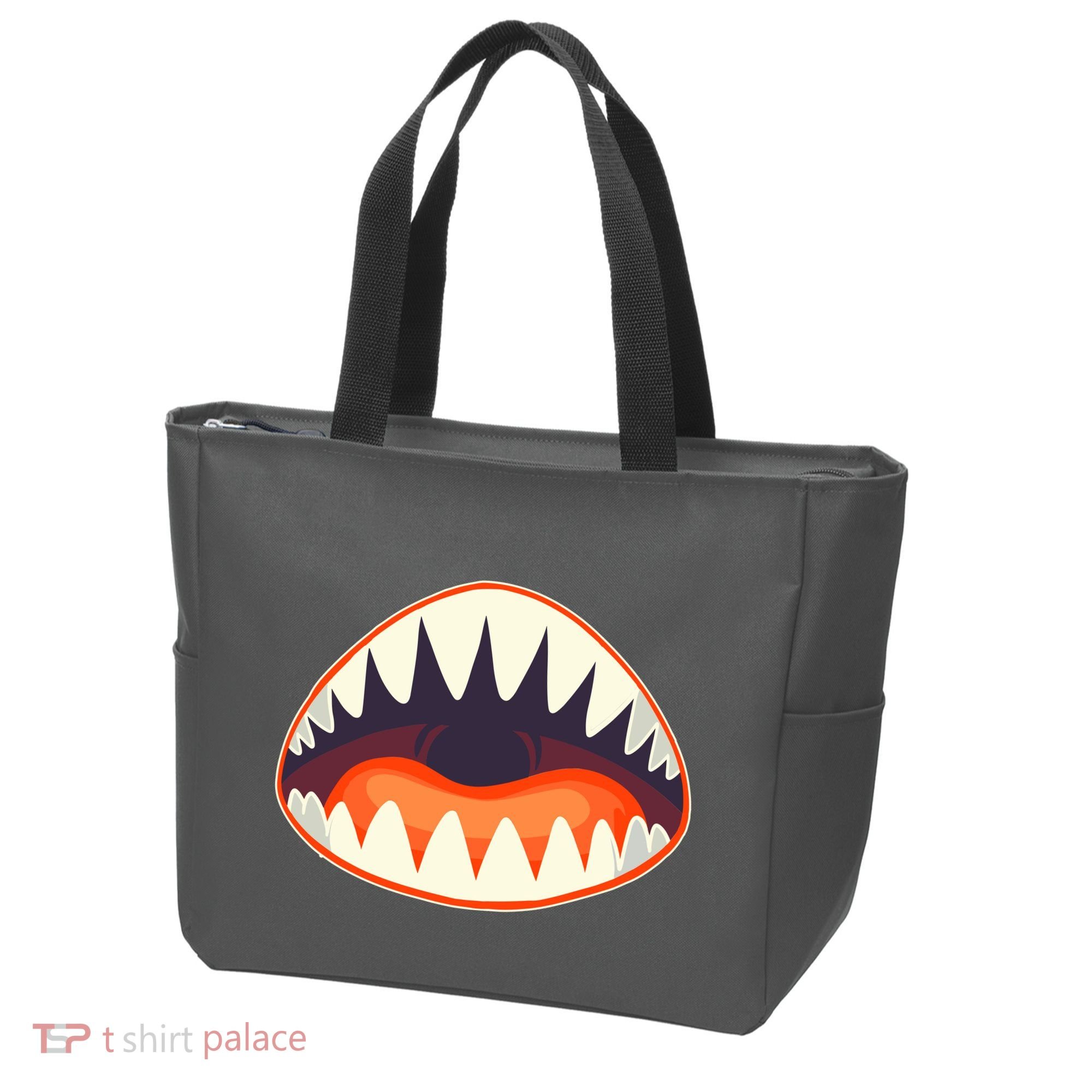 Funny Open Mouth Shark Attack Tote Bag