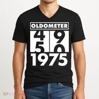 Funny Oldometer Made In 1975 50th Birthday V-Neck T-Shirt thumb 2