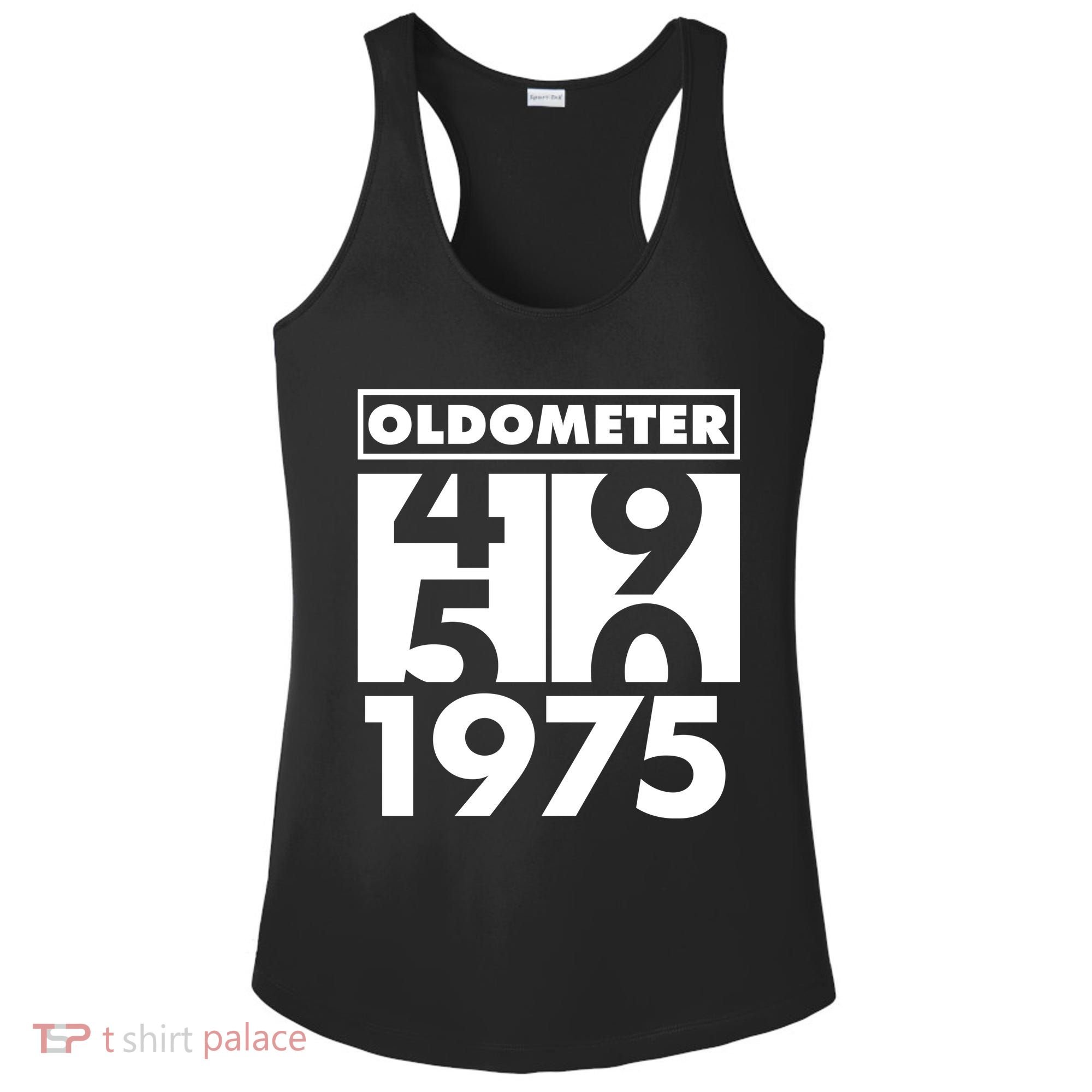 Funny Oldometer Made In 1975 50th Birthday Ladies PosiCharge Competitor Racerback Tank