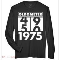 Funny Oldometer Made In 1975 50th Birthday Zone Performance Long-Sleeve T-Shirt thumb 0
