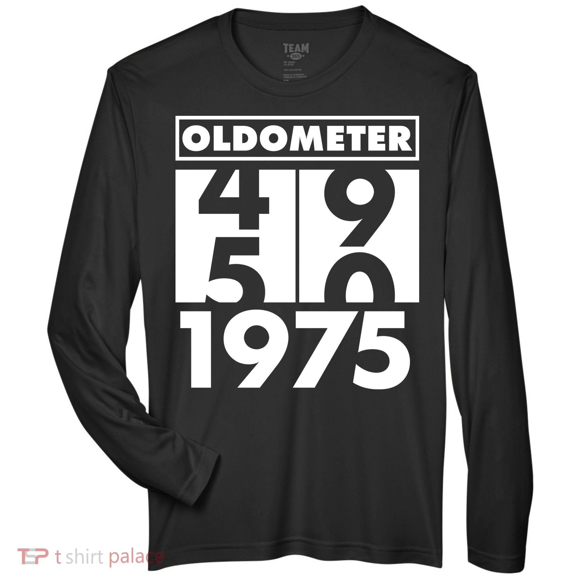 Funny Oldometer Made In 1975 50th Birthday Zone Performance Long-Sleeve T-Shirt