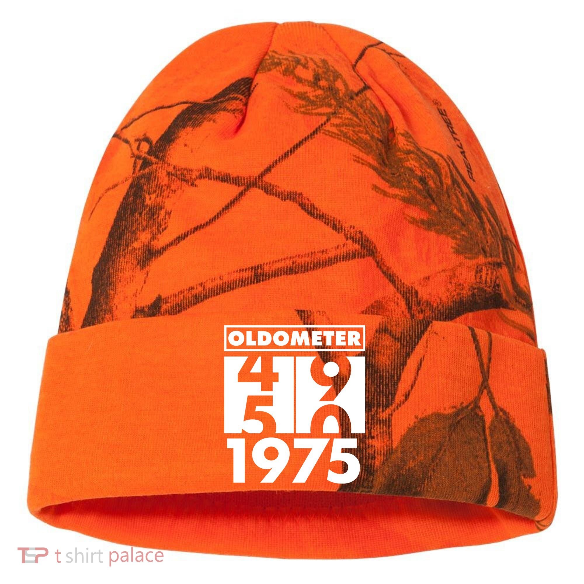 Funny Oldometer Made In 1975 50th Birthday Kati Licensed 12" Camo Cuffed Beanie