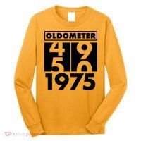 Funny Oldometer Made In 1975 50th Birthday Long Sleeve Shirt thumb 0