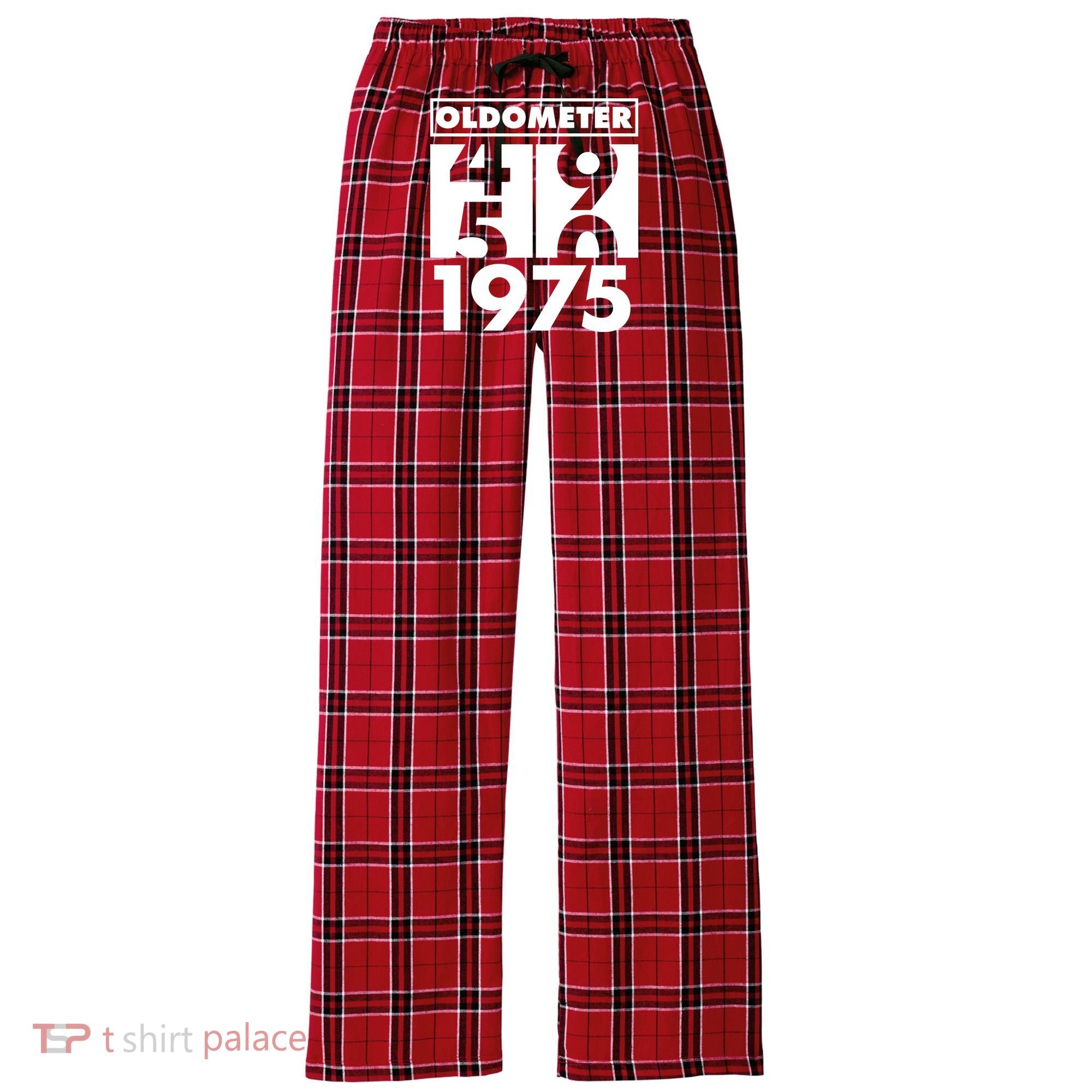 Funny Oldometer Made In 1975 50th Birthday Women's Flannel Plaid Pajama Pants
