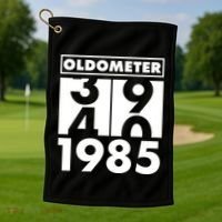 Funny Oldometer Made In 1985 40th Birthday Golf Towel thumb 1