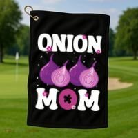 Funny Onion Mom Fruit Vegetable Mothers' Day Gardener Lover Great Gift Golf Towel thumb 1