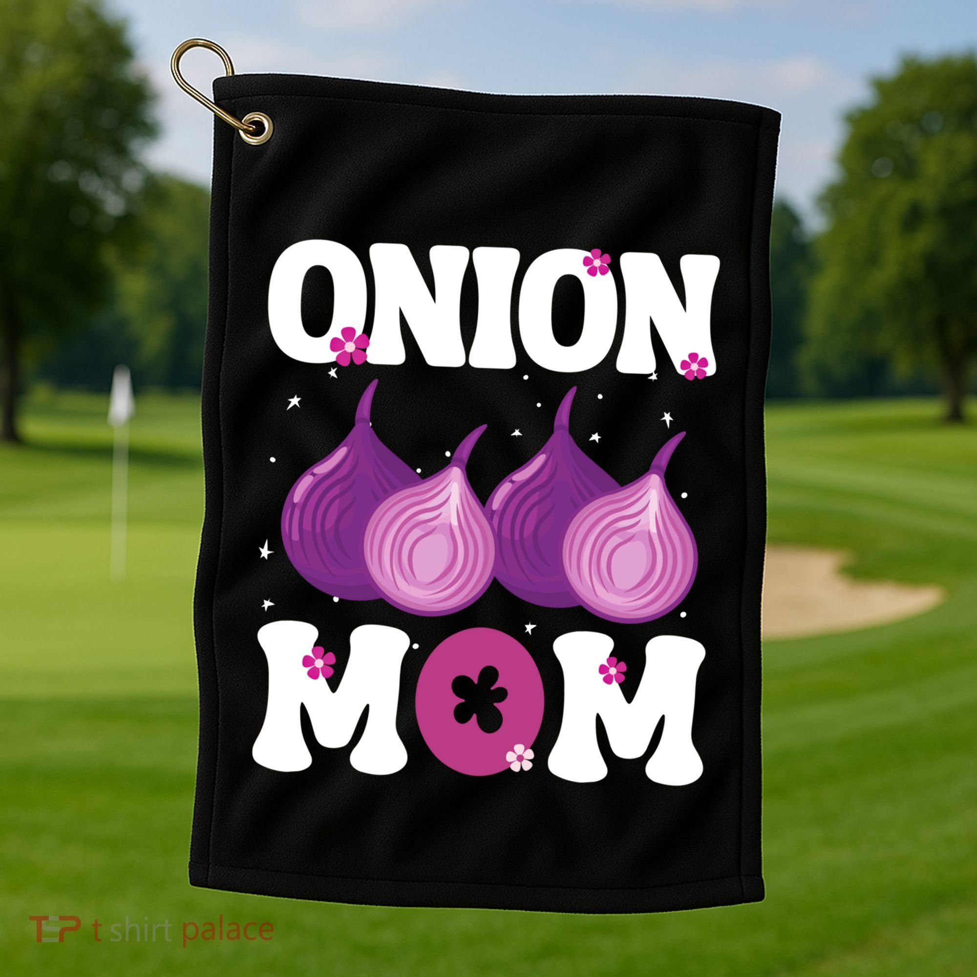 Funny Onion Mom Fruit Vegetable Mothers' Day Gardener Lover Great Gift Golf Towel