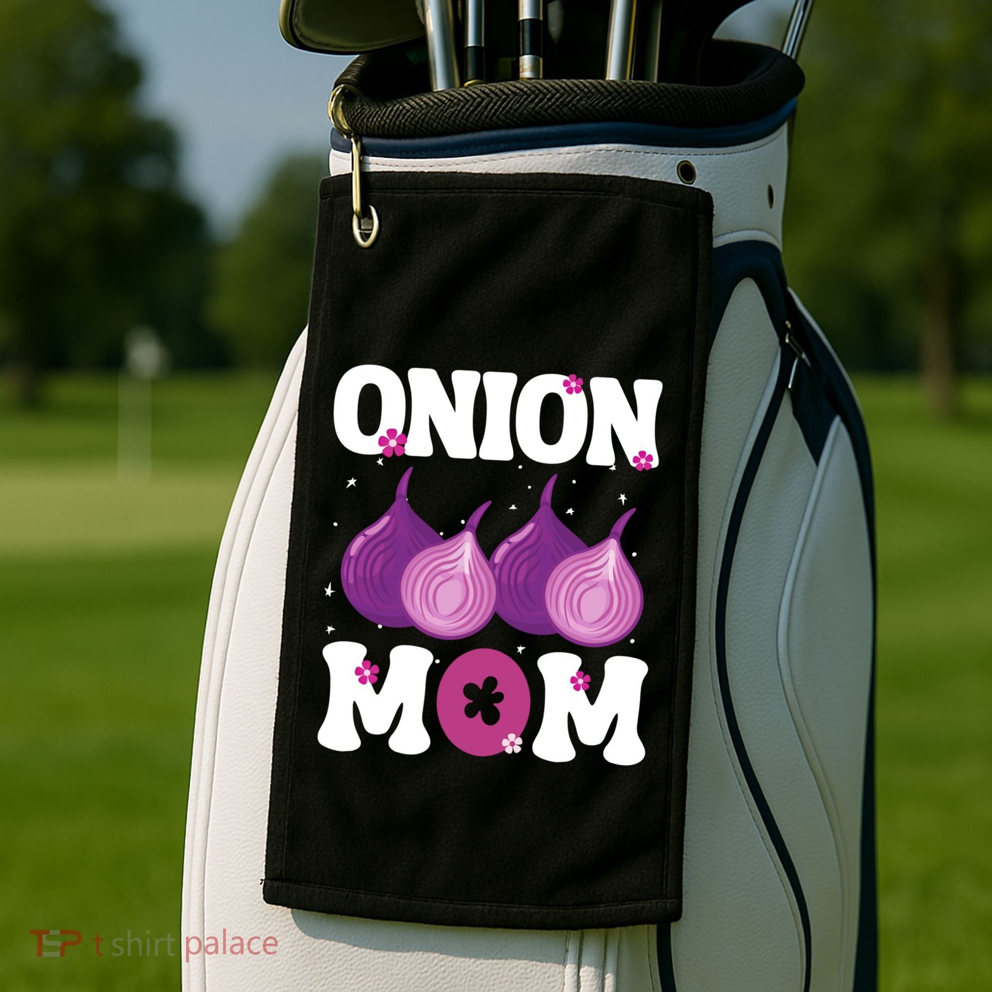 Funny Onion Mom Fruit Vegetable Mothers' Day Gardener Lover Great Gift Golf Towel