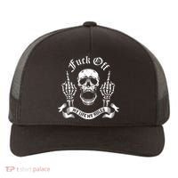 Fuck Off My Life Rules Skull Finger Yupoong Adult 5-Panel Trucker Hat thumb 0
