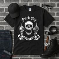 Fuck Off My Life Rules Skull Finger Tall T-Shirt thumb 3