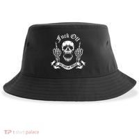 Fuck Off My Life Rules Skull Finger Sustainable Bucket Hat thumb 0