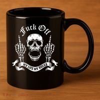 Fuck Off My Life Rules Skull Finger 11oz C Handle Ceramic Mug thumb 3