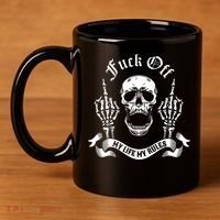Fuck Off My Life Rules Skull Finger 11oz C Handle Ceramic Mug thumb 4