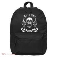 Fuck Off My Life Rules Skull Finger 16 in Basic Backpack thumb 0