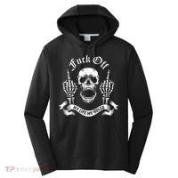 Fuck Off My Life Rules Skull Finger Performance Fleece Hoodie thumb 0