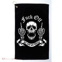 Fuck Off My Life Rules Skull Finger Golf Towel thumb 0