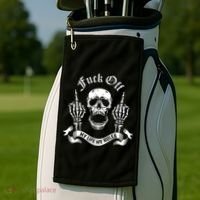 Fuck Off My Life Rules Skull Finger Golf Towel thumb 2