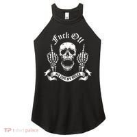 Fuck Off My Life Rules Skull Finger Women's Perfect Tri Rocker Tank thumb 0