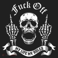 Fuck Off My Life Rules Skull Finger Kids Plaid Pajama Set thumb 2