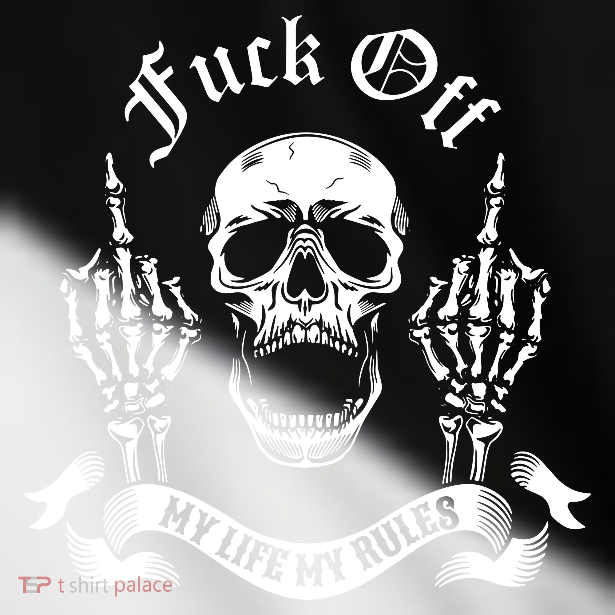 Fuck Off My Life Rules Skull Finger Toddler Fine Jersey T-Shirt