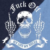 Fuck Off My Life Rules Skull Finger Raglan Baseball Sleeve Shirt thumb 2