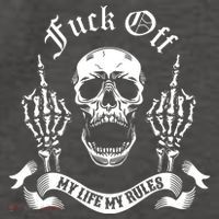 Fuck Off My Life Rules Skull Finger Vector Backpack thumb 2