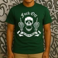 Fuck Off My Life Rules Skull Finger T-Shirt thumb 3