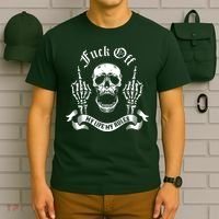 Fuck Off My Life Rules Skull Finger T-Shirt thumb 6