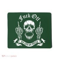 Fuck Off My Life Rules Skull Finger Mousepad thumb 0