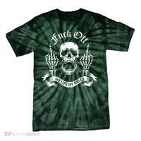 Fuck Off My Life Rules Skull Finger Tie-Dye T-Shirt thumb 0