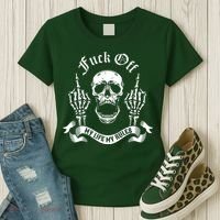 Fuck Off My Life Rules Skull Finger Women's T-Shirt thumb 3