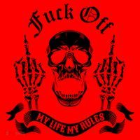 Fuck Off My Life Rules Skull Finger Santa Hat thumb 1