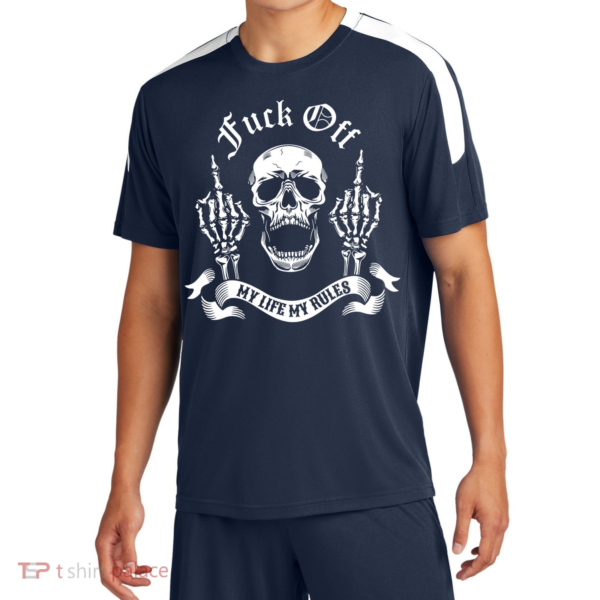 Fuck Off My Life Rules Skull Finger Soccer Jersey