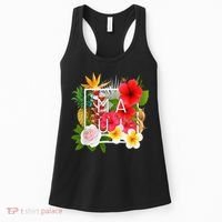 Flowers of Maui Word Art - Hawaiian Island Souvenir Women's Tank Top thumb 0