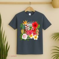 Flowers of Maui Word Art - Hawaiian Island Souvenir T-Shirt thumb 2