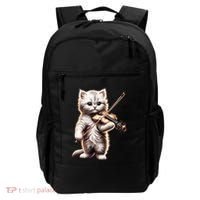 Funny Orchestra Musician Violinist Cute Cat Playing Violin Backpack thumb 0