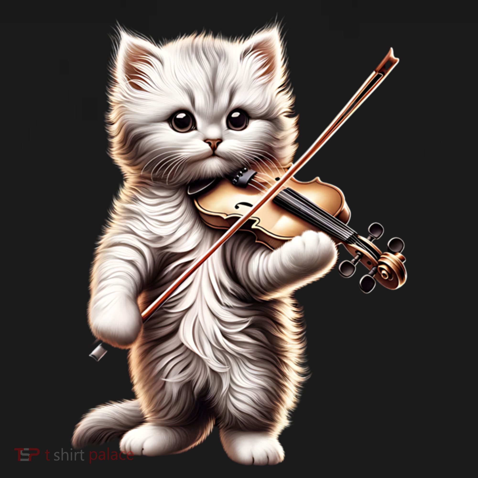 Funny Orchestra Musician Violinist Cute Cat Playing Violin Women's Hoodie