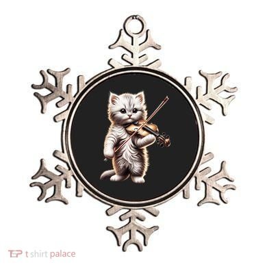 Funny Orchestra Musician Violinist Cute Cat Playing Violin Ornament