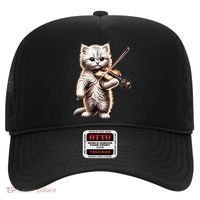Funny Orchestra Musician Violinist Cute Cat Playing Violin Hat thumb 0